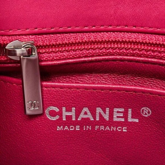 Chanel Pink Quilted Patent Leather Classic Square Mini Flap Bag - Picture 7 of 13